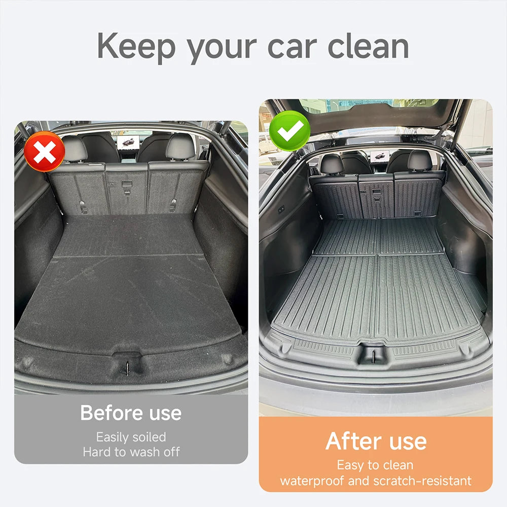 For Tesla Model Y Juniper 2026 Accessories TPE Floor Mats Cargo Liner Waterproof Trunk Mat for Tesla Model Y Juniper Accessories