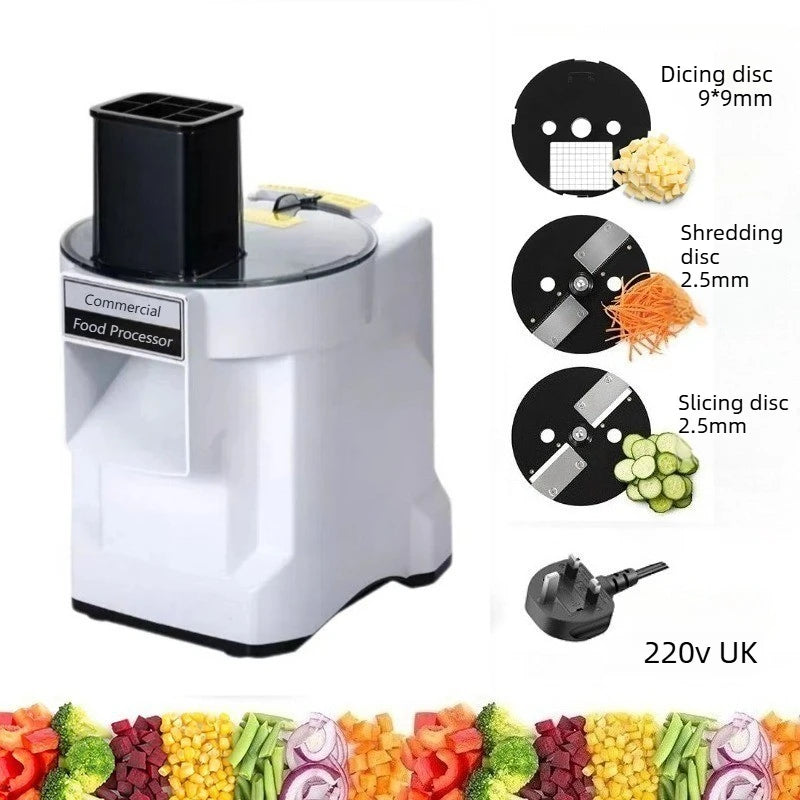 Commercial Dicing Machine K8600 White 3-in-1 Multi-Function Electric Cutter Strips Shreds Slices Dice Radish Potato Vegetables