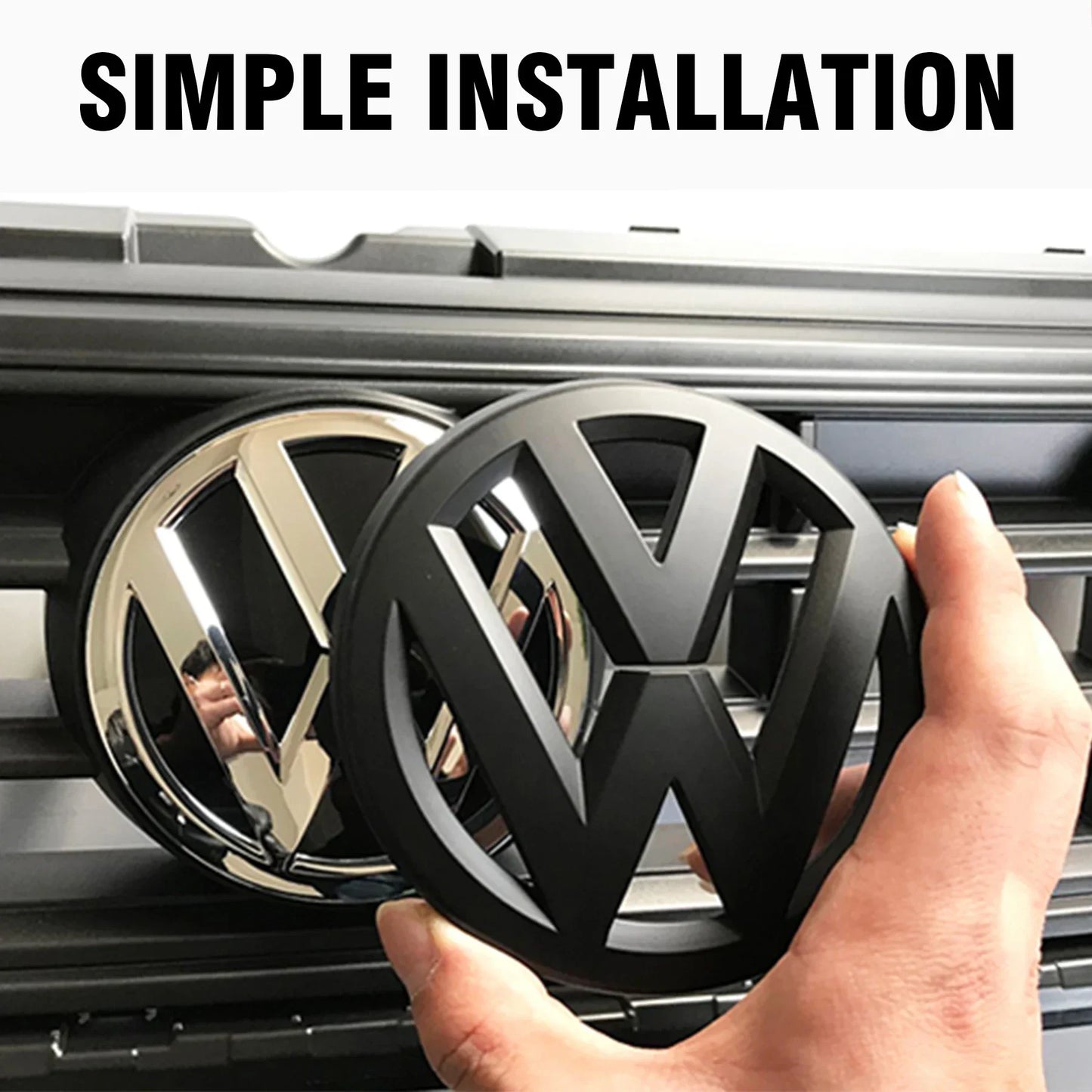 2Pcs Car Front Grill/Rear Emblem Lid Covers Logo Sticker For Volkswagen VW GOLF 5 6 7 8 MK5 MK6 MK7 MK8 POLO Scirocco sportvan