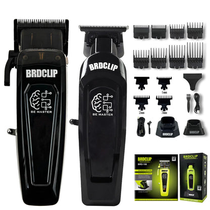 BRDCLIP Professional Barber Hair Cutting Machine Kit Base Charger 7500RPM Hair Clipper DLC Blade Salon Hair Trimmer for Men