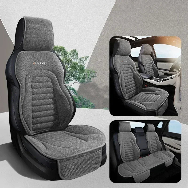 Universal Linen Car Seat Cover Four Season Auto Flax Comfortable Breathable Anti-Slip Covers Cushion SUV Car Seat Protection