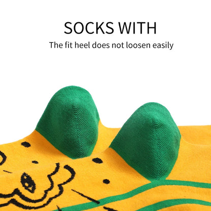 5Pairs Mens Fun Dress Socks, Pattern Funny Socks Pack, Colorful Striped Combed Cotton Novelty Socks，Cool Breathable Casual Socks