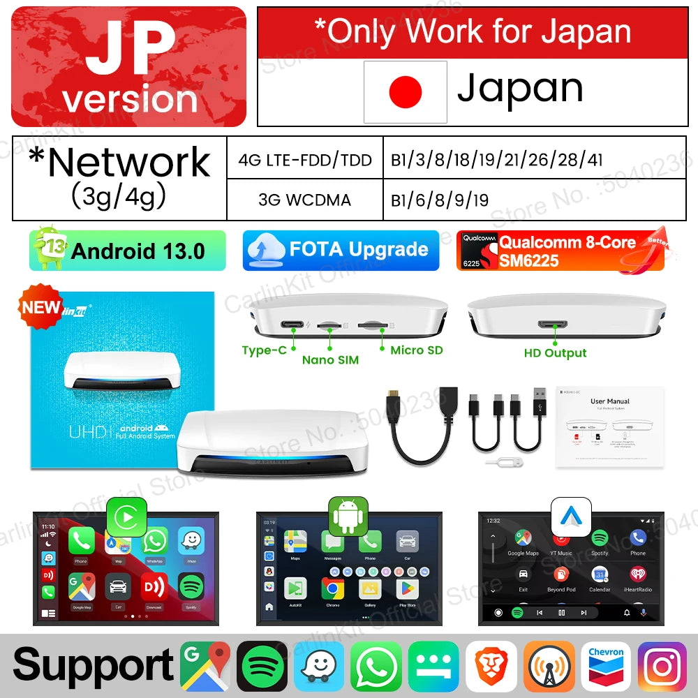 2026 New CarlinKit Android 13 CarPlay AI Box HDMI Wireless CarPlay Android Auto TV Video Box Qualcomm SDM660 8-Core Split Screen