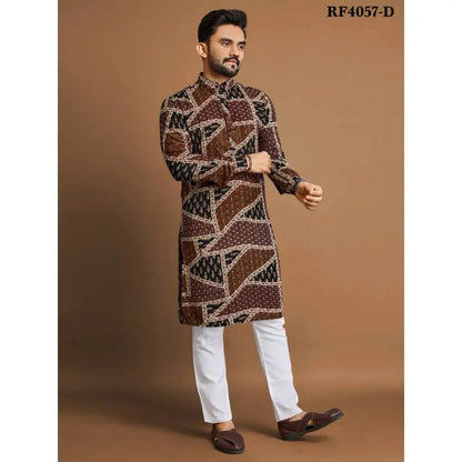 2025 Men's Clothing Ethnic Print Plus Size Tops Wedding Wear Classic Men's Long Sleeve Shirts Traditional Casual Shirts Male ﻿