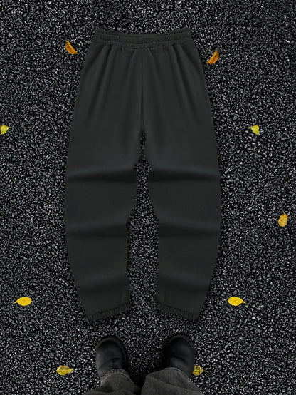 Men's Gothic Jagged Metal Font Cross Wing Las Vegas Print Sweatpants Elastic Waist Soft Dark Punk Street Hip Hop Joggers