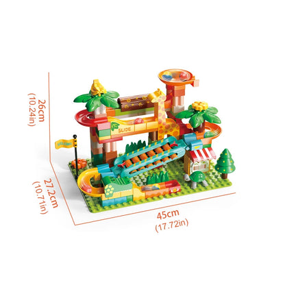 DIY Marble Run Slide Blocks Race Building Bricks 3D Children Diy Assemble Insert Toys Block Educational Toys for Children Gifts
