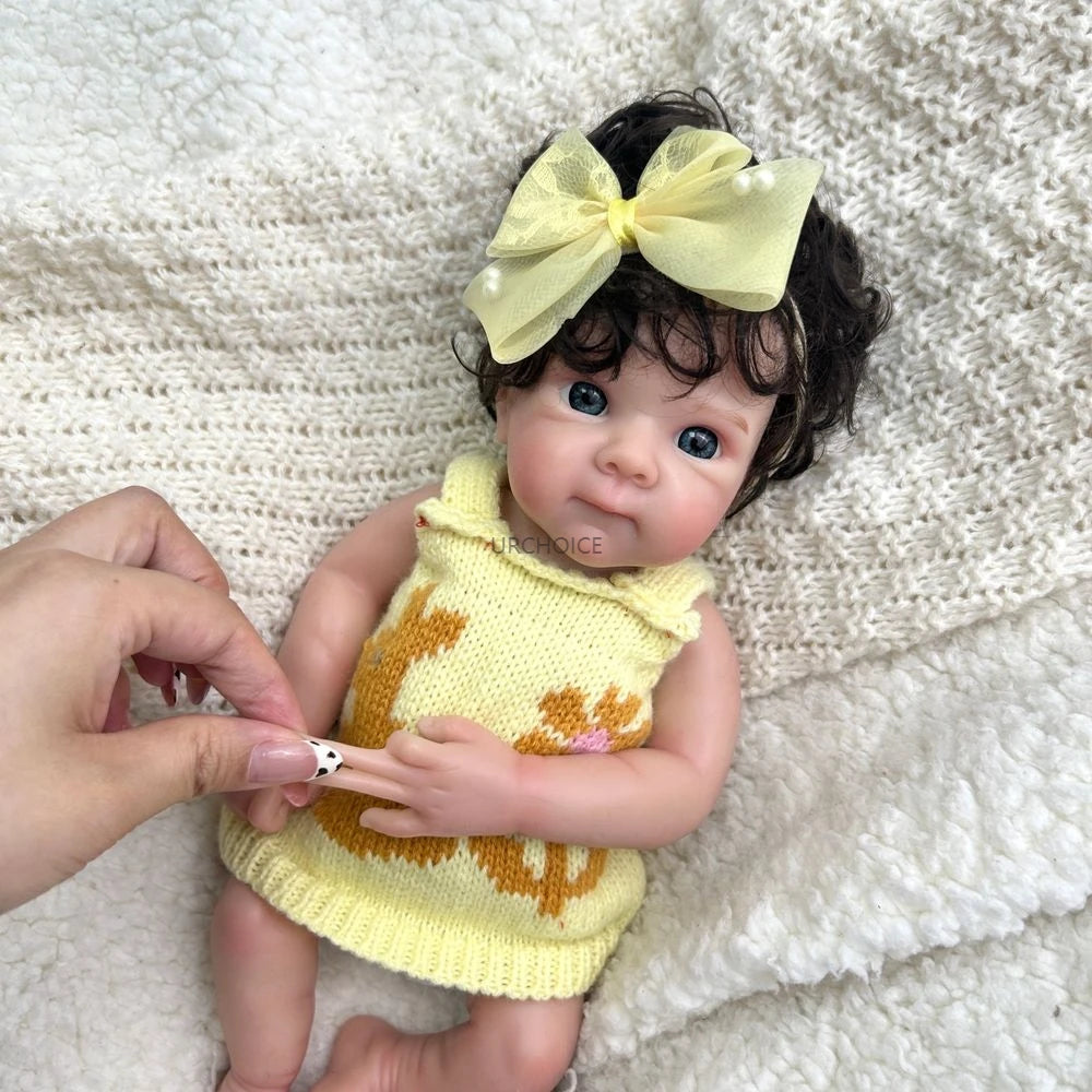 Mini 12Inch Open Eyes Bettie with Rooted Hair Full Soft Silicone Reborn Baby Doll Washable Body Doll Birthday Christmas Gift