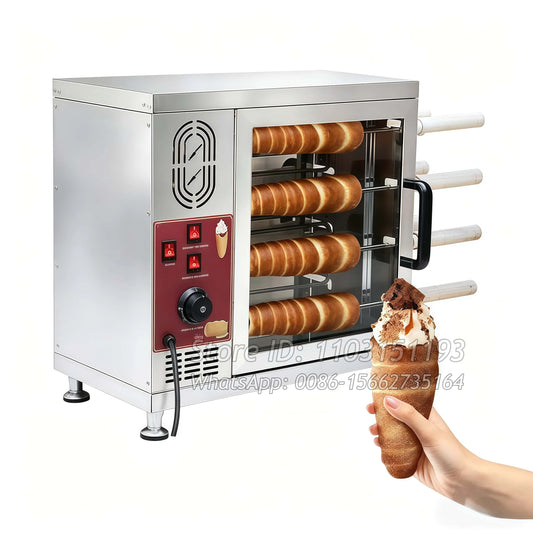 8pcs Electric Kurtos Kalacs Oven Ice Cream Corn Rotary Bread Roaster Chimney Cake Machine For Commercial