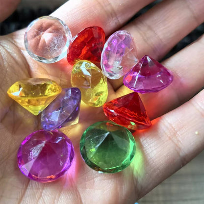 250PCS Pirate Treasure Chest Pool Diving Toys Acrylic Diamond Gems Small 19MM Vase Fillers Party Favors For Boys And Girls