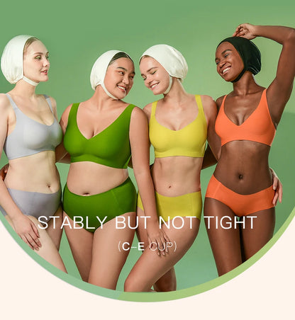SUJIIN Plus Size Seamless Bra Sets for Women 2025 Push Up Wireless Minimizer Bras Lady Anti-sagging Bralettes for Large Breasts
