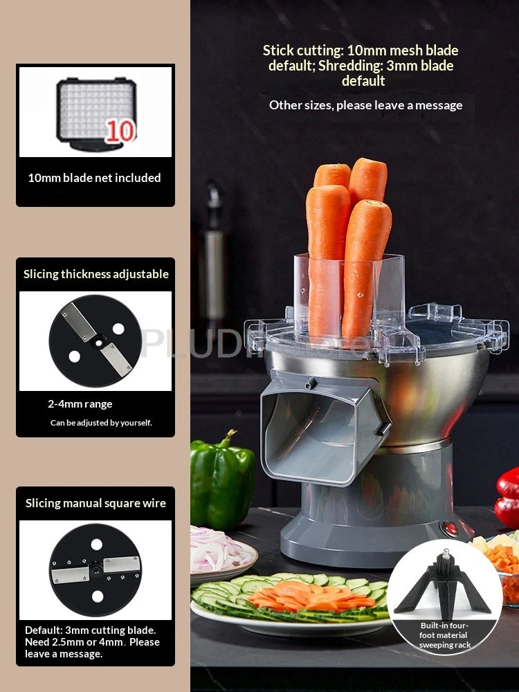 M1 Commercial Electric Vegetable Dicer Multifunctional Food Processor Compact Chives Scallion Slicer for Kitchen Restaurant Home