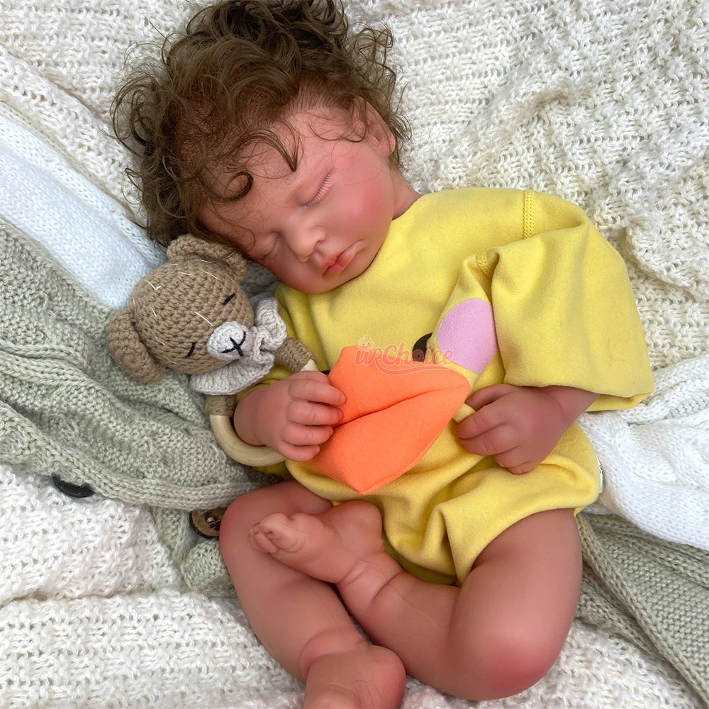 50cm Realistic Silicone Reborn Baby Girl Loulou Rooted Hair Art Doll Hand-Painted Veins Details for Collector Christmas Gift