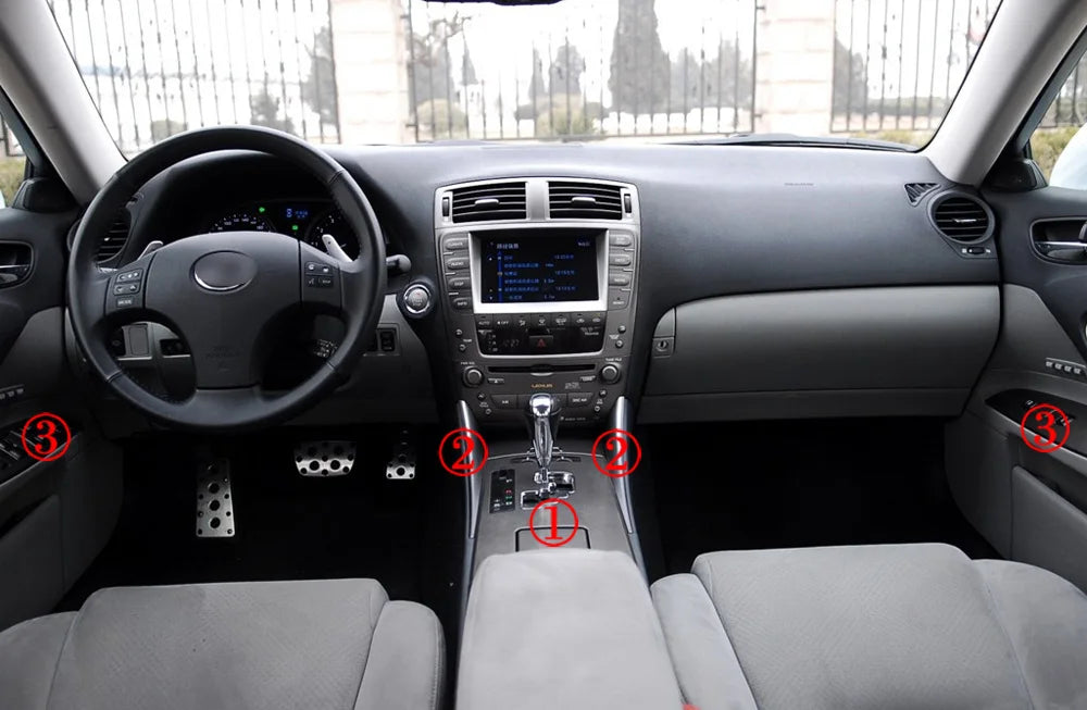 For Lexus IS250 IS300 2006-2012 Interior Central Control Panel Door Handle Carbon Fiber Stickers Decals Car styling Accessorie