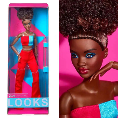 Authentic Barbie Looks Series Fashion Collection Dolls Black High Sister Collection Items Girls' Social Multi Joint Play Toys