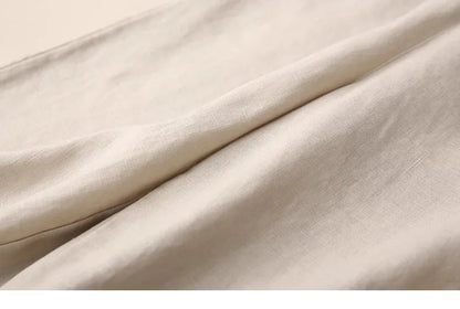 Fashionable Retro Linen Top And Pants Set for Women High End Cotton Linen Ensemble Summer 2026 Elegant Two Piece Suit