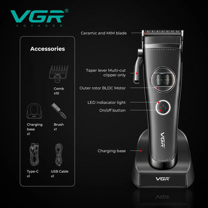 VGR Trimmer Professional Hair Clippers Rechargeable Trimmer Electric Hair Clippers Adjustable Hair Clipper Trimmer for Men V-880