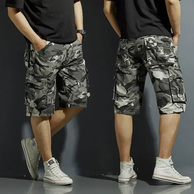 Mens Cargo Shorts Camouflage Bermuda Short Pants for Men Combat Solid Camo Homme Designer Harajuku Loose New in Big and Tall Y2k