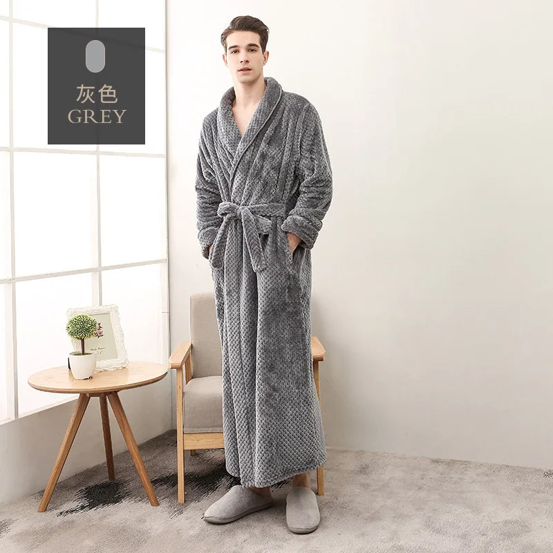 Thickened Extended Bebe Velvet Couple Robe Women's Winter plus Size Fashion Sleepwear Men's XXXL Sexy Home Clothes Pyjamas