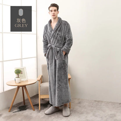 Thickened Extended Bebe Velvet Couple Robe Women's Winter plus Size Fashion Sleepwear Men's XXXL Sexy Home Clothes Pyjamas
