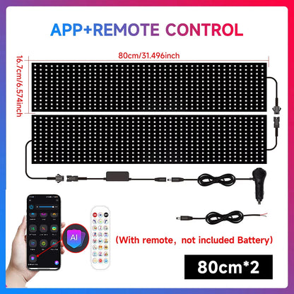 Large LED Truck Car Devil Eye Light With AI Voice Function APP Remote Control Custom Text Pattern Decoration Lighting 12V 24V