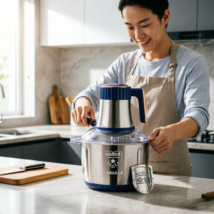 Electric Meat Grinder, Multifunctional Food Chopper for Baby Food, Garlic, Vegetables, 5-Speed Adjustable, Large Stainless Steel