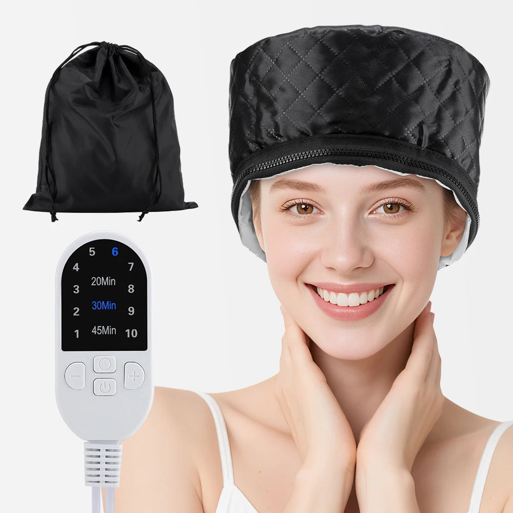 10 Levels Electric Hair Heating Cap Waterproof 3 Timer Hair Steamer Cap Thermal Treatment Hat SPA Nourishing Hair Styling Care