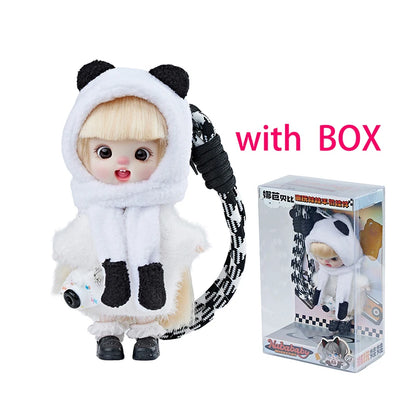 13cm Bjd Doll Trendy Collectible Toy Four Series Styles Changeable Outfit Phone Backpack Pendant Free Dopamine Color Lanyard Mul