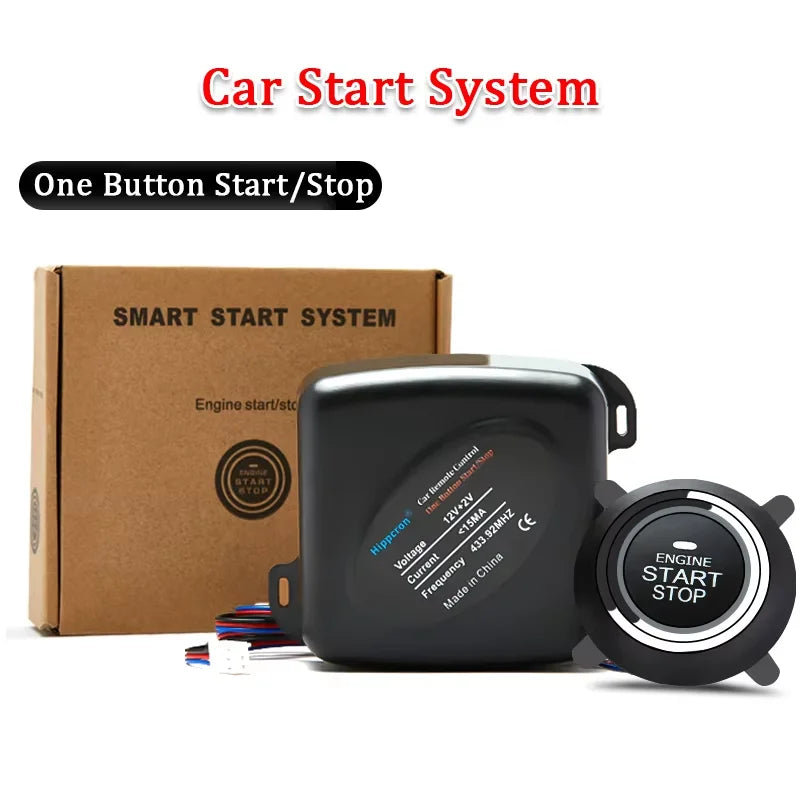HIPPCRON PKE Car Keyless Entry Engine Start Car Alarm Remote Control Alarm System Push Button Remote Starter Stop Auto Universal
