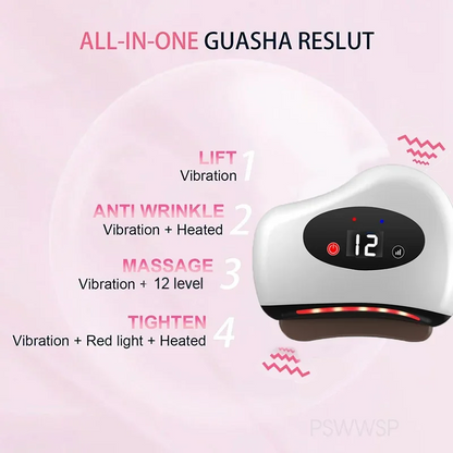 Electric Guasha Scraper Board Microcurrent Face Massager Wrinkle Face Lift Device Gua Sha Plate Facial Lifting Firming Skin Care