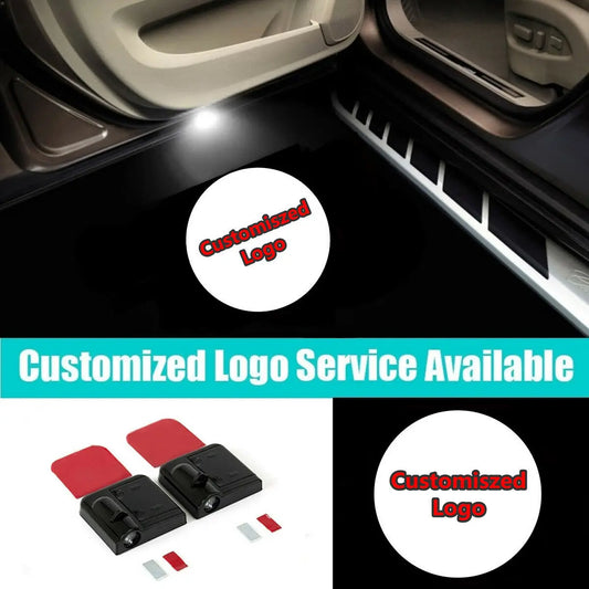 2Pcs Universal Customized Logo Wireless Car Door Led Welcome Courtesy Shadow Lights Kit Laser Projector for All Car Model
