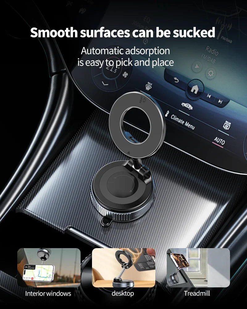 Magnetic Vacuum Phone Bracket 360° Adjustable Holder Strong Suction Cup Navigation Design Stand Holder For Car Universal 2026