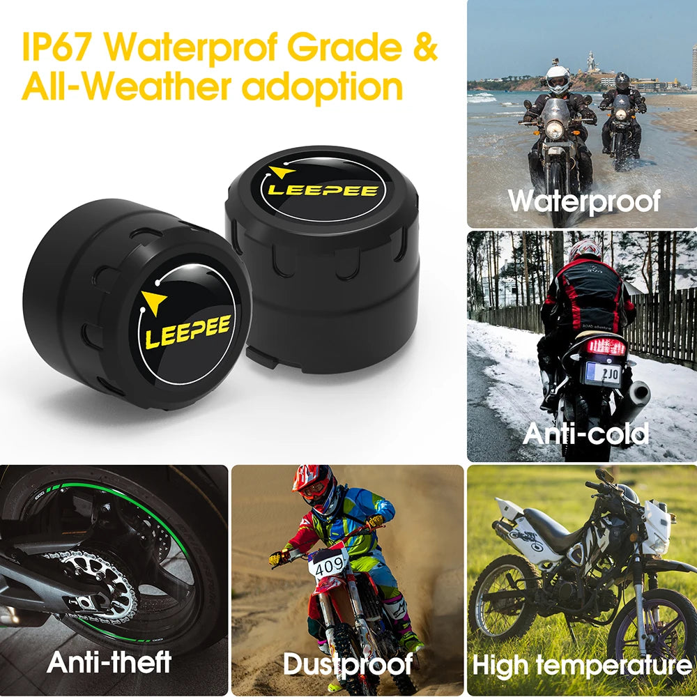 Wireless Bluetooth-Compatible 4.0 5.0 Tire Pressure Sensor Monitor System Android/IOS General Motorcycle TPMS External Sensors