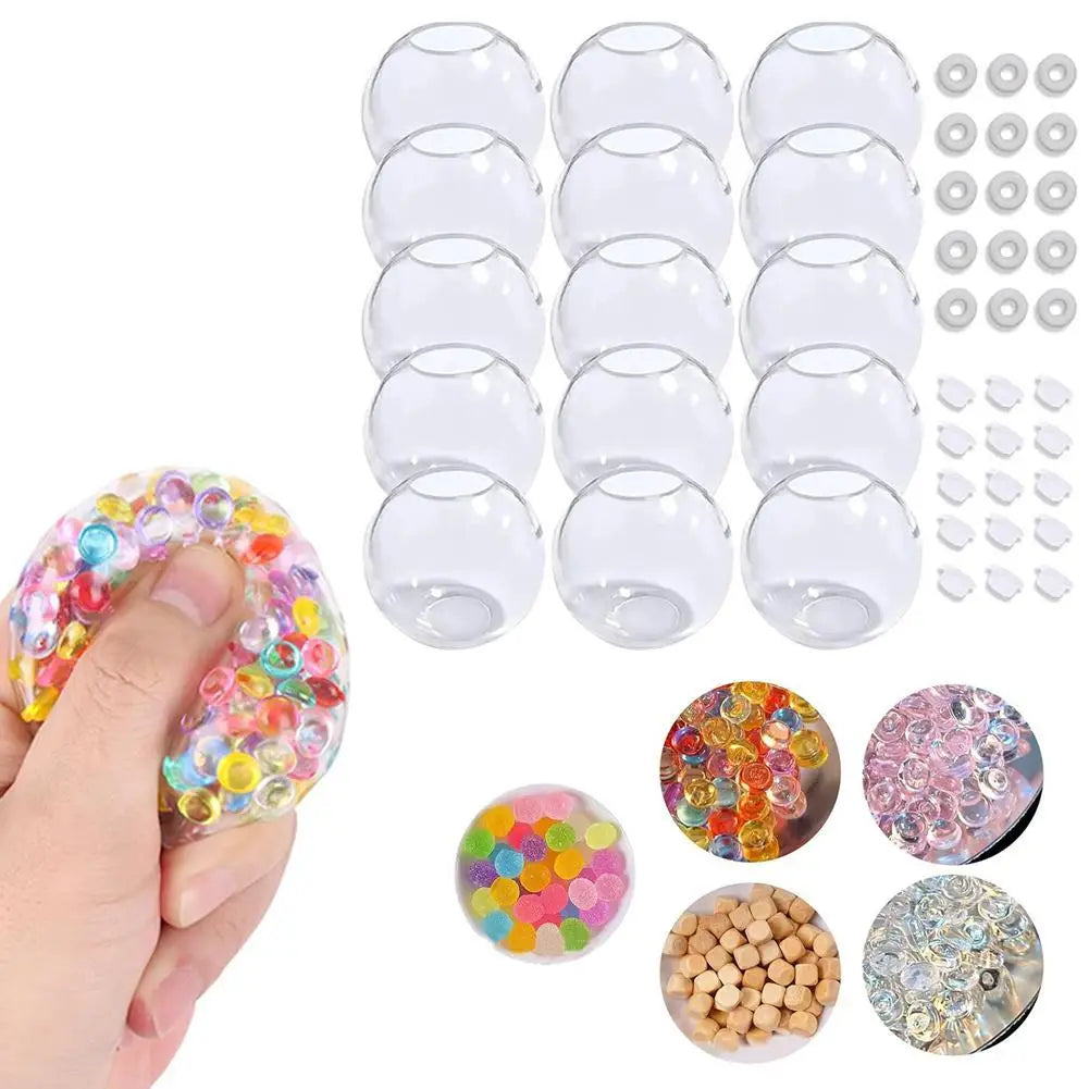 DIY Clear Stress Balls Making Kit Squeeze Sensory Balls DIY Craft Set with Tool for Adults Office Anxiety Handmade Fidget Toys
