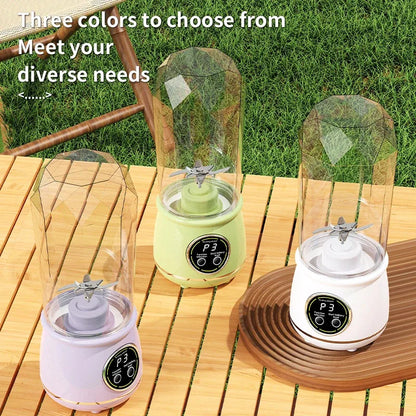 New 10 Blades Portable Fruit Juicer 550ml Capacity 3 Gears USB Rechargeable Blender Ice Crusher for Shakes and Smoothies Juicer