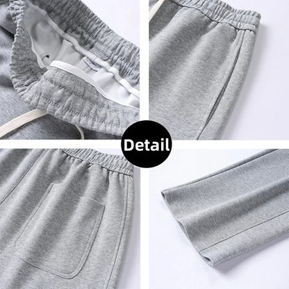 Autumn Men Sweatpants Korean Fashion Sportswear Drawstring Wide Leg Neutral Straight Track Pants Cotton Loose Casual Trousers