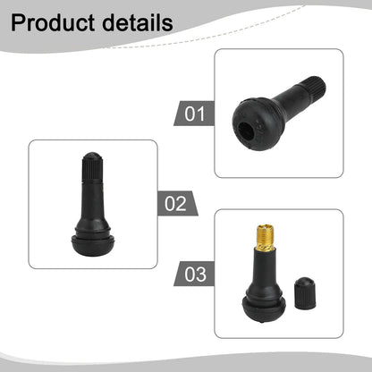 100 Pcs Rubber Valves Tyre Rubber Valve TR413 Tubeless Car Wheel Tire Valve Stems With Cap Dust Cap For Car Motorcycle ATV