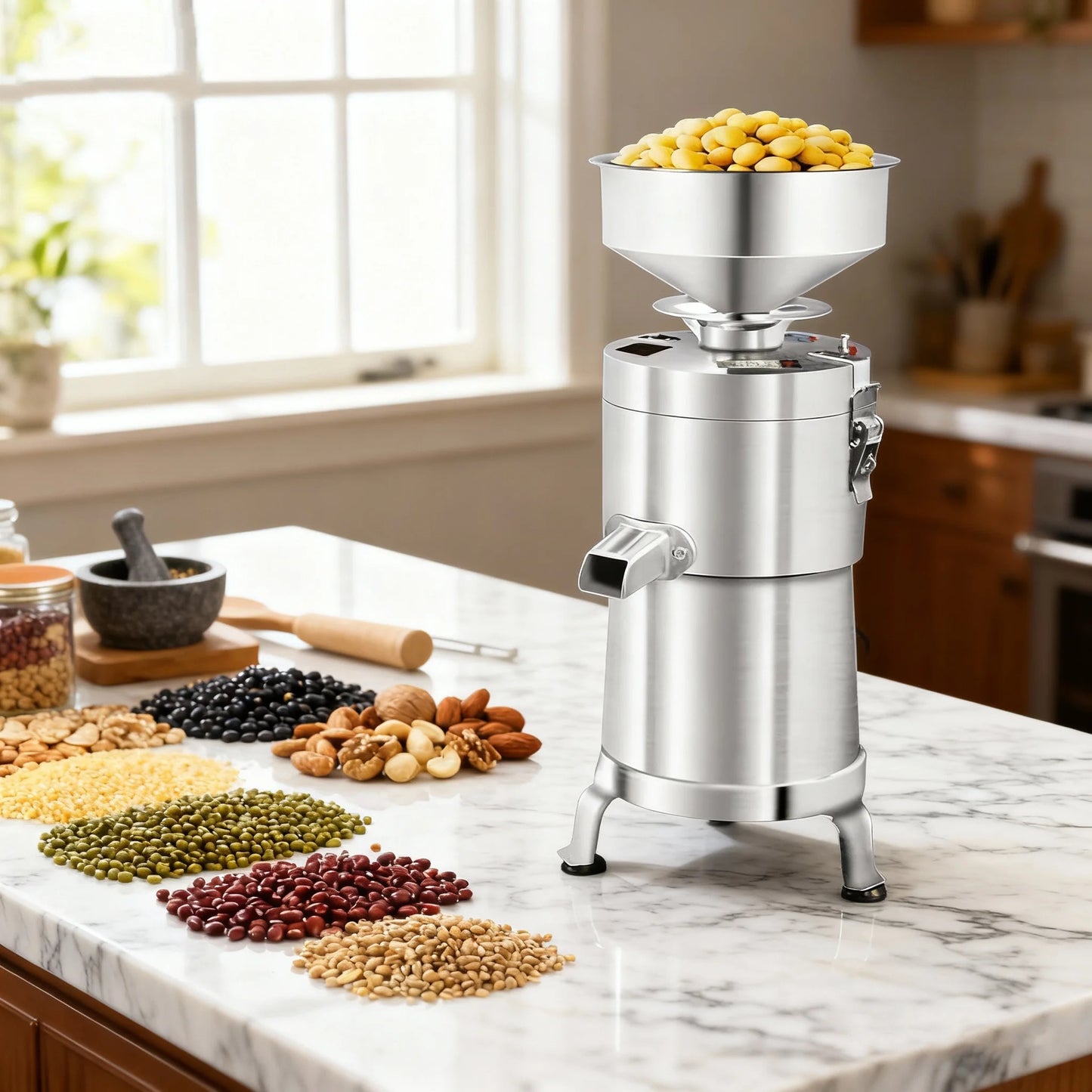 Commercial Soy Milk Maker No Filter Needed Automatic Grinding Soya Bean Tofu Making Machine For Breakfast Restaurant Household