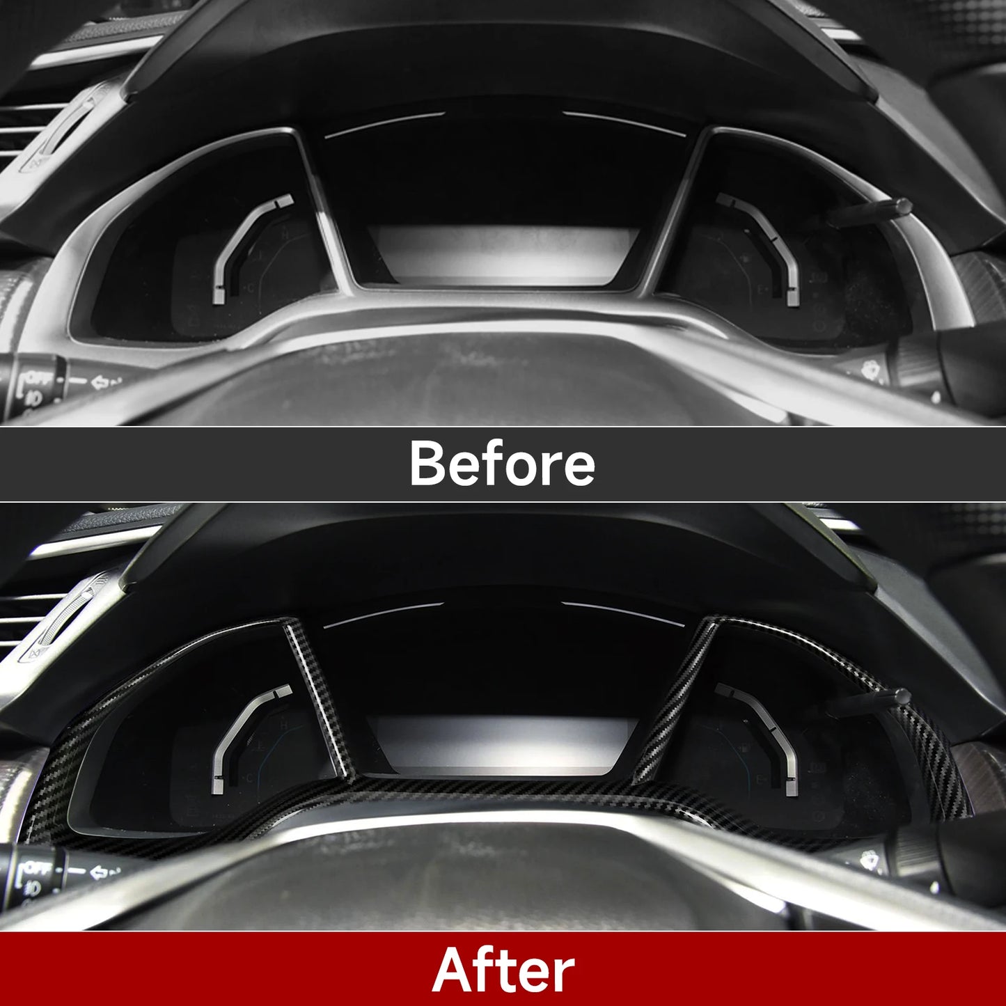 For Honda Civic 10th Gen (2016 -2021) Interior Accessories, Car Center Console Gear Shift Panel , Carbon Fiber ABS Trim Sticker