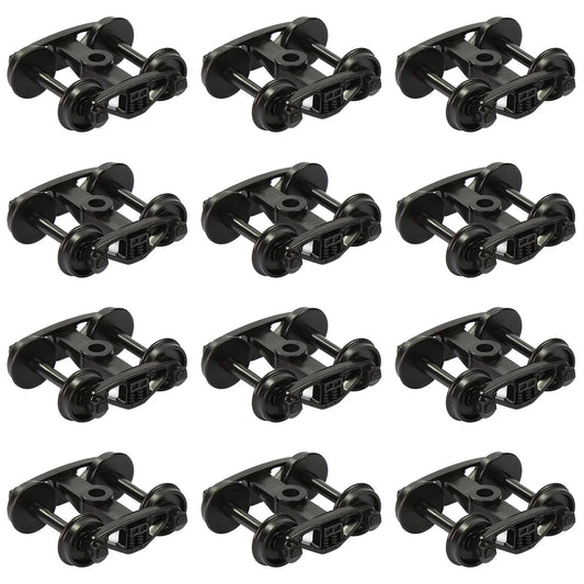 Evemodel HO Scale 1:87 Bearing Truck with 33" Plastic Wheels POM Bogies 2-Springs 12pcs/24pcs HP22BHO