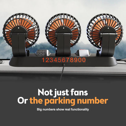 12v Automotive fan Car Fan 24v 360° Adjustable 3 Head Air Fan Low Noise Multifunctional Temporary Parking Card Auto Vehicles fan