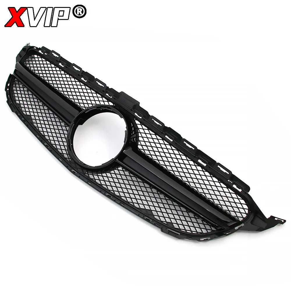 XVIP GTR Style Front Racing Grille For Mercedes Benz C-Class W205 2015-2018 C180 C200 C300 Chrome Diamonds Style Bumper Grilles