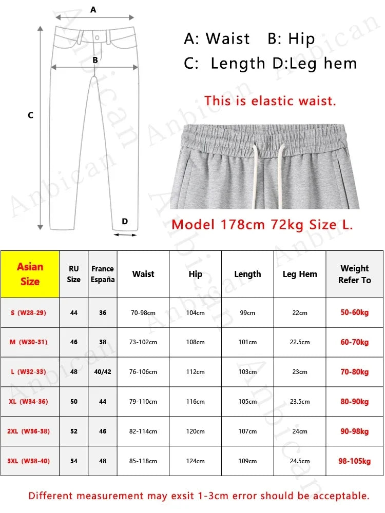 2025 Autumn New Heavy Cotton Sweatpants Men High Quality Air Layer Fabric Loose fit Straight Sport Pants Draped Knitting Trouser