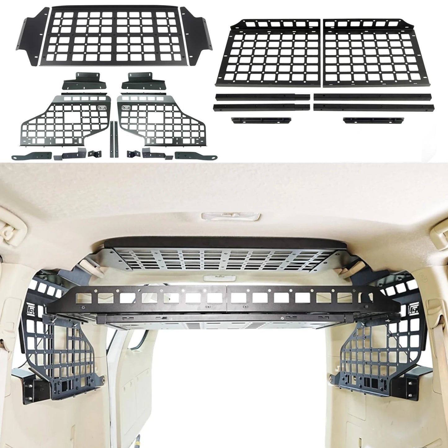 CGZ Molle Panels Fit for Toyota Land Cruiser Prado J150 / Lexus GX460 2010-2022 Rear Trunk Cargo Shelf Storage Organizer Racks