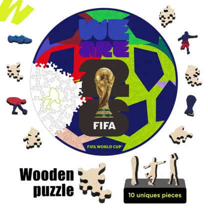 Hot Sale 2026 FIFA World Cup We Are Fifa Publicity Jigsaw Puzzle 11.8*11.8in High Quality Wooden Puzzle Gift for Kids for Adults