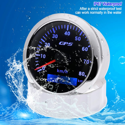7 Color LED  30/60/80/120/200KMH 85MM GPS Speedometer Gauge with GPS Antenna For Motorcycle Boat Car Truck Speed Gauge 9-32V