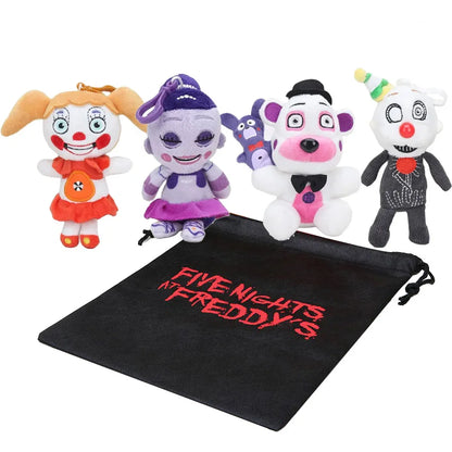 5Pcs Freddy Foxy Bonnie Chica Plush toys keychain Anime Plush pendant Stuffed Plushie Dolls Toys