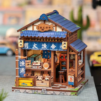 CUTEBEE Book Nook Kit DIY Wooden Doll House Miniature Model for Amazing Gifts Japanese Style