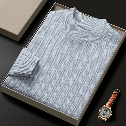 420g 100% Wool Men's High-quality Sweater, Business Casual Round-neck Pullover, Warm & Soft