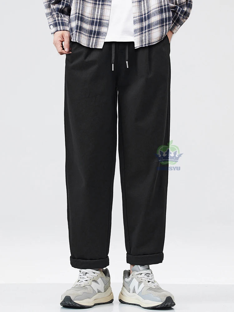 High Quality Autumn Winter 100% Cotton Cargo Pants Men Thick Work Overalls Straight Joggers INS Y2K Casual Trousers Male Brand