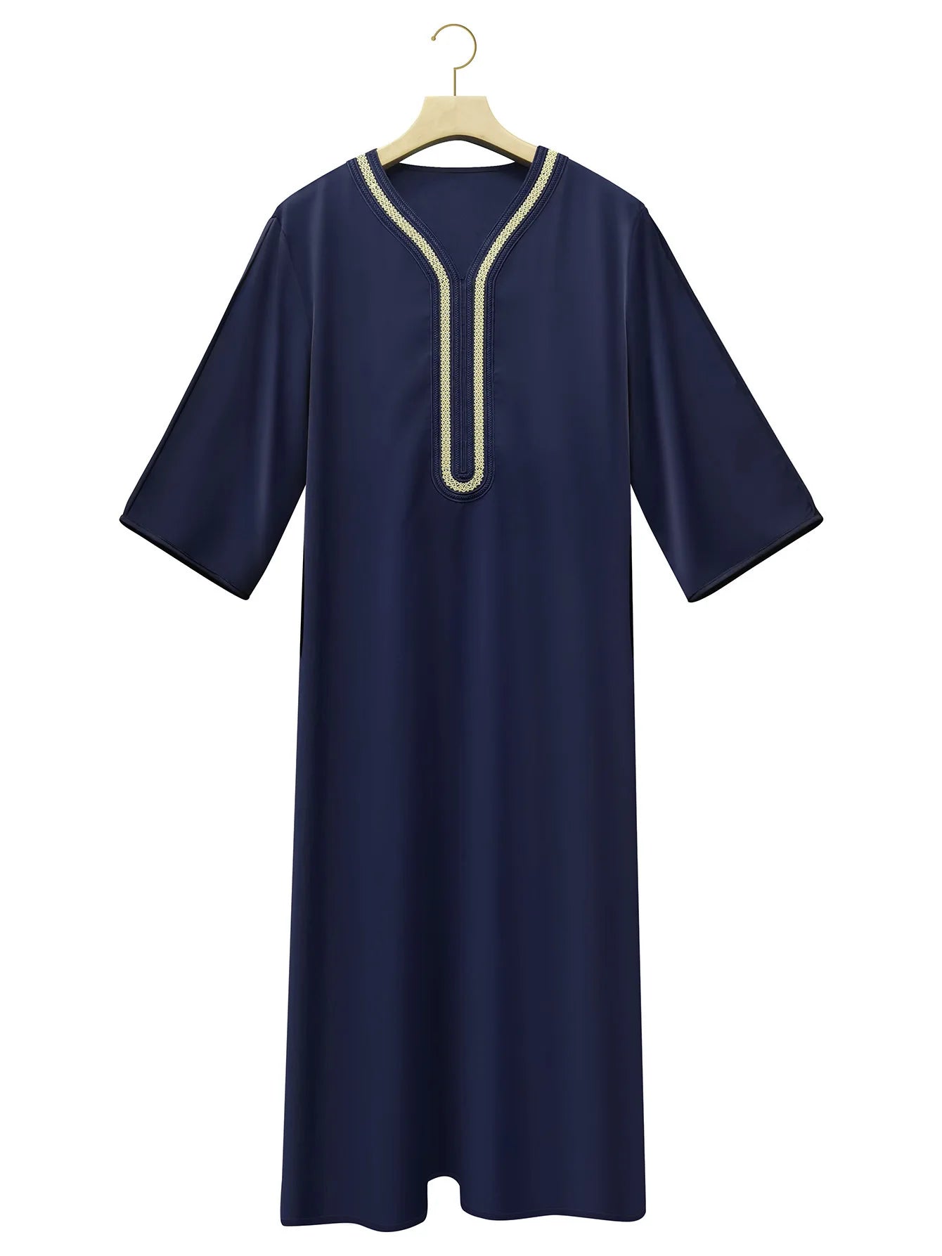 2026 New Model Men's Long Robe With Embroidery And Side Pockets Muslim Long Dress Robe Abaya Ramadan Dubai Luxury Islam Elegant